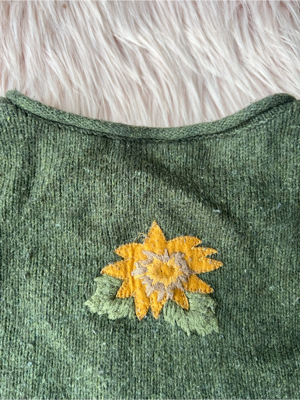 croft & barrow Embroidered Fall Sweater Wool Cotton Rabbit Blend Cottagecore - Picture 7 of 10